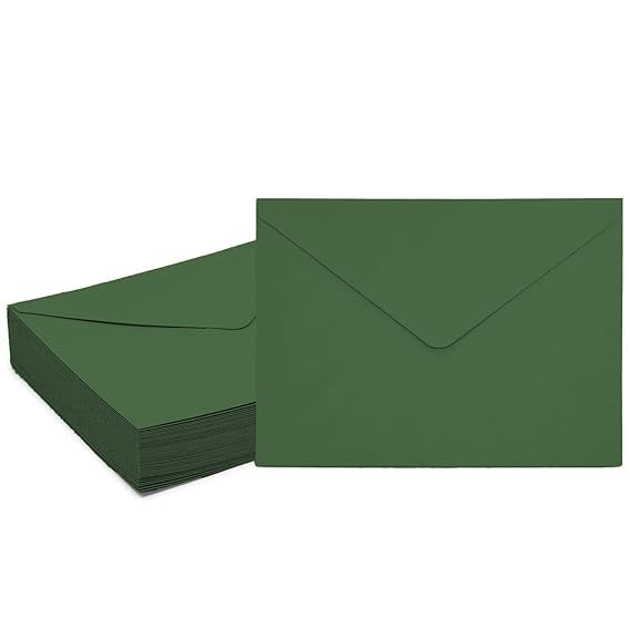 Green Envelopes Pack of 25 (5 x 7) inches | Unique design Texture Hand made envelopes for wedding/party/office use/gift | Size 5 X 7 inches (Green, Pack of 25)