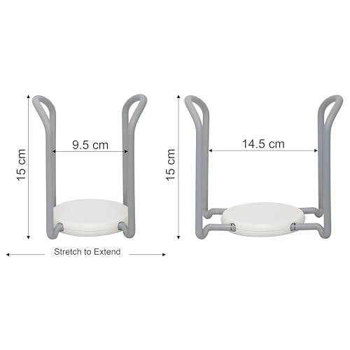Image of Floor Mount Bowl Drain Rack Organizer, Plastic Tiered Non-Slip Dish Drying Rack, Bowl & Plate Holder, Kitchen Storage Display Stand, Grey (9.6 x 11.6 x 15.2 cm)