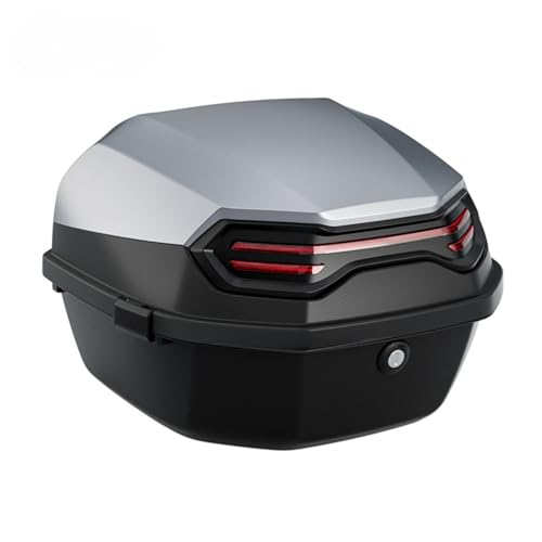 バイク リアボックス 35L バイク用 リアボックス トップケース バイクボックス 着脱可能式 大容量 原付 スクーター フルフェイス収納可能 ヘルメット入れ 軽量 防水 防塵 (マットグレー,トランク + ロアライナー)