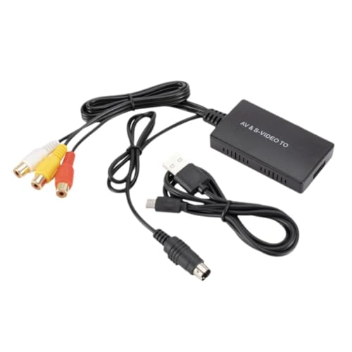 NAUXIU Convertidor de vídeo 1080P AV Svideo a HDMI compatible con adaptador RCA a HDMI compatible con cable HD C5G3 para DVD para PS2 P STB TV
