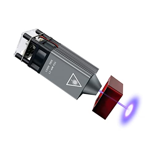 Módulo Láser Mejorado, Cabezal de Grabado y Corte de 23mm de Foco Fijo, Módulo de Grabado Láser de 5W de Potencia Óptica con Capucha Metálica de Recogida de Viento, Apto para Máquina de Grabado Láser