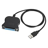 MECCANIXITY DB25 25-Pin Parallel Port Printer Cable, 2.6ft(0.8m) Male USB 2.0 to Female DB25 Converter with Nickel-Plated Connectors for Scanners Printers Black