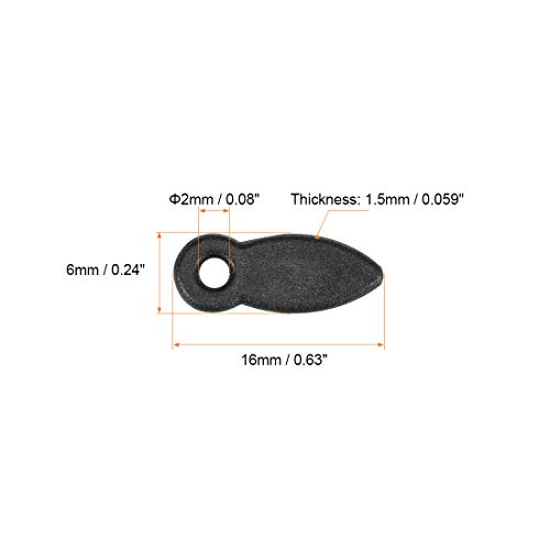 Image of uxcell Frame Turn Button, 3 /5 inch Plastic Drop Shape with Screws for Hanging Pictures, Photos, Drawings and Posters, 30 Pcs (Black)