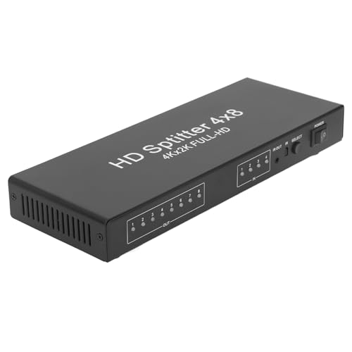 HDMI 4 in 8 Out, Multi-Port-4K-HDMI-Splitter-Umschalter mit Fernbedienung, Automatische HDMI-Umschalter-Auswahlbox für Monitore, Fernseher, Projektoren, Desktops, Laptops,