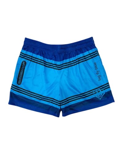Baseball Lifestyle 101 Crayon Youth Mesh Shorts Big Fly Blue 5 in Inseam Side Pockets Elastic Waist Size YS