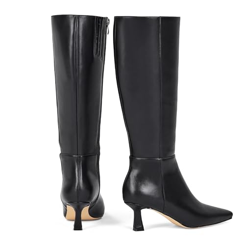 GENSHUO Knee High Boots for Women, 2 Inch Low Kitten Heel Tall Boots, Square Toe Long Dress Boots with Side Zipper, Fashion Fall Winter Knee-High Boot4