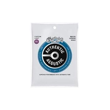 Martin MA535 Phosphor Bronze Authentic Acoustic Guitar Strings - Custom Light - 11-52
