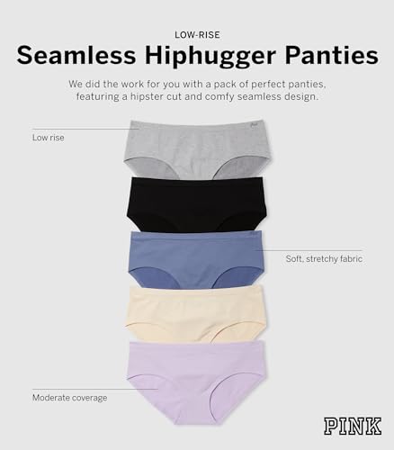 Victoria's Secret PINK Women's Seamless Hipster Underwear, Panties for Women, Spring Basic, (M)4