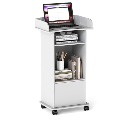 Podium Stand Portable,Mobile Pulpit Podium with...