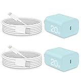 CXX i Phone Charger Fast Charging, MFi Certified, 20W USB C Block with 6Ft Charging Cable for i Phone 14/13/12/11/Xs/8, iPad and More [2 Pack] [Blue]