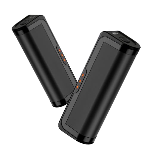 Jonwall Calentador de Manos Recargable 2 Piezas, Calienta Manos Reutilizable Portátil USB Calentador de Bolsillo con 3 Niveles de Calor para Camping Golf, Caliente Regalo para Mujeres Hombres Negro