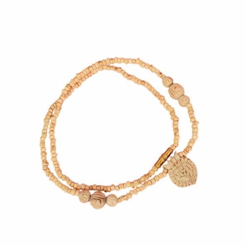 Collier Mala Tulsi Kanthi SATVIK avec médaillon Radha et perles de bois