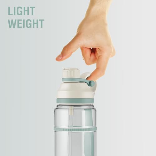 Image of MILTON Fuel 1000 Sipper Water Bottle 1 Litre | BPA Free Plastic Water Bottle for Adults | 100% Leak Proof | Removable Straw | Gym Bottle | Sports & Office Use | 997ml, White