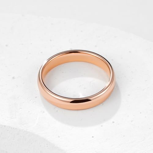 Image of King Will Men's Women's Tungsten Carbide Ring 24k Gold Plated Rose Gold Plated Domed Polished Finish Wedding Band