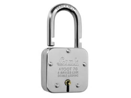 Image of Smart Shophar Brass and Steel Hiage Atoot Padlock 70 MM Silver, Pack of 1 with Keys /Multipurpose Hardened Shackle Padlock for Door, Gate, Shutter and Home /Drill Resistant Body