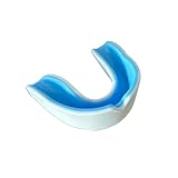 マウスピース ケース付き (白・水色, 子供用、ジュニア)格闘技 アイスホッケー ボクシング 空手 ラグビー アメリカンフットボール (白・水色, 子供用)