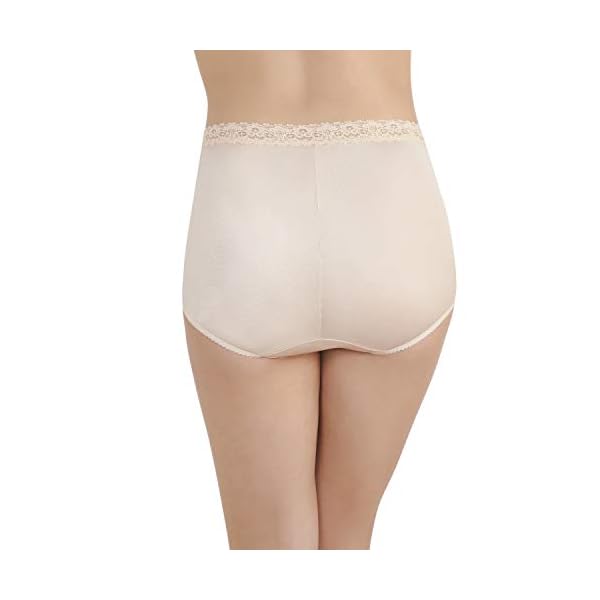 Vanity-Fair-Womens-Perfectly-Yours-Nylon-with-Lace-Brief-Panty-13060 Vanity Fair Women's Perfectly Yours High Waisted Brief Panties, Nylon-Rose Beige with Lace, 8