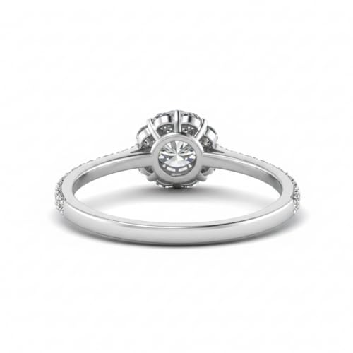 Image of Choose Your Gemstone Flower Halo Diamond CZ Ring 925 Sterling Silver Round Shape Halo Engagement Rings Everyday Jewelry Wedding Jewelry Handmade Gifts for Wife US Size 4 to 12