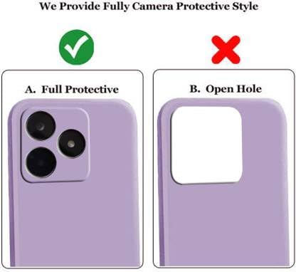 Image of A rtistque Liquid Silicone Back Cover Case for Realme C53 Shockproof TPU Soft Flexible with Camera Protection - Purple