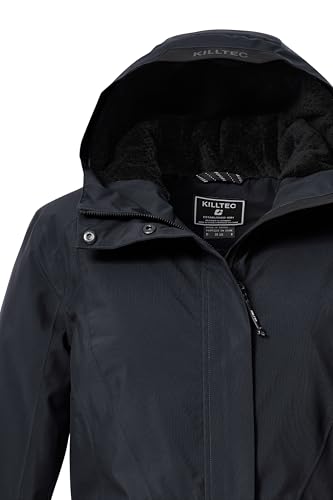killtec Damen Outdoorparka/Funktionsparka mit Kapuze KOW 19 WMN PRK, schwarz blau, 52, 43307-000