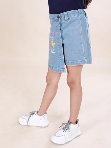 Image of KiddoPanti Girls Denim Over Lap Shorts