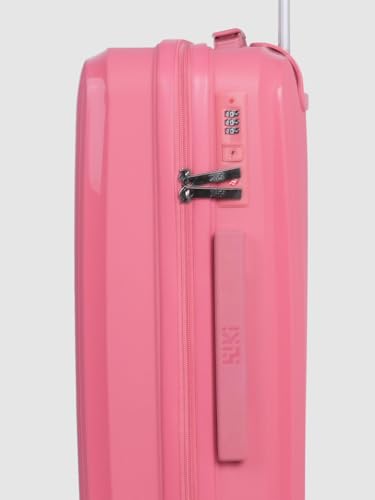 Image of Wiki Zine 8 Wheel Hardside Polycarbonate Trolley by Wildcraft,Medium,Rose Gld