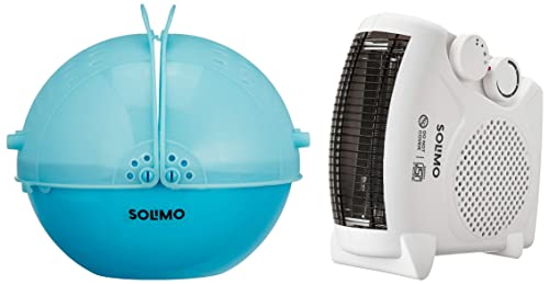 Image of Amazon Brand - Solimo 2000-Watt Room Heater (ISI Certified, White Colour, Ideal for Small to Medium r & Plastic Drainer /Colander with lid (Blue) Combo