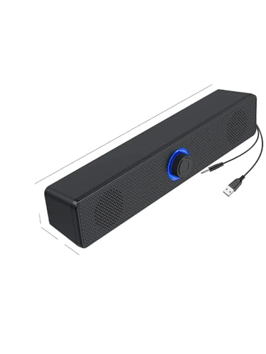zmart ロング デスクトップ デュアルスピーカー 有線 USB電源 AUX 3.5mm LEDライト 3Dステレオ ノートパソコン TVスピーカー サウンドバー ステレオ PCスピーカー USB接続 スピーカー デスクトップサウンド PCオーディオ ス