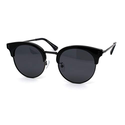 SA106 Womens Polarized Lens Hipster Round Half Rim Sunglasses