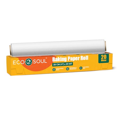 Image of ECO SOUL Baking Paper Roll[11 inchx 20m], Non-Stick Parchment Paper Roll | baking paper roll,food wrapping roll,butter paper,parchment paper
