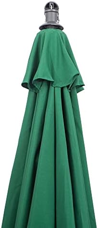Outsunny 3(m) Garden Banana Parasol Hanging Cantilever Umbrella with Crank Handle and Cross Base for Outdoor, Sun Shade, Green