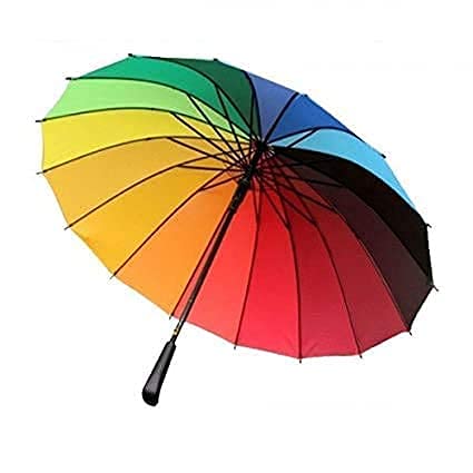 WEGONRainbow Umbrella, Multi-Color Rainbow Umbrella, Light Weight for Rain and Photography