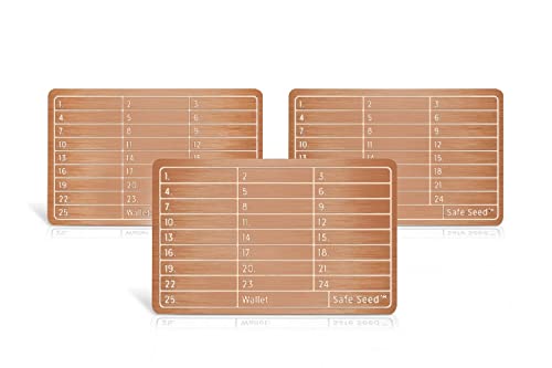 Safe Seed Crypto Metal Wallet Stamp Plate Updated Copper Edition 12-25 Word Recovery Passphrase Cold Storage Bitcoin Ethereum Ledger Trezor KeepKey 3 Pack