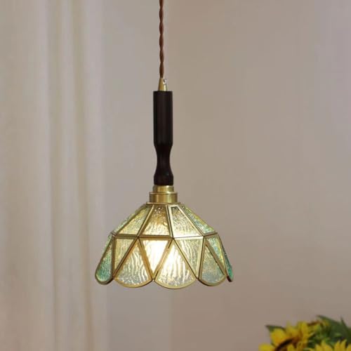 Suspension en verre patchwork bleu au design scandinave raffiné - 3