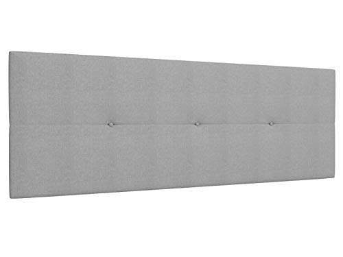 LA WEB DEL COLCHON Cabecero de Cama tapizado Acolchado Camile 160 x 55 cms Apto para Camas de 140, 150 y 160 Textil Poliester Gris Claro Incluye herrajes para Colgar con regulador de Altura