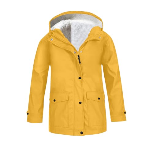 Girls Rain Jacket Windproof Windbreaker Solid Full Zip Button Down Raincoats With Pockets Bubble Coats for Girls