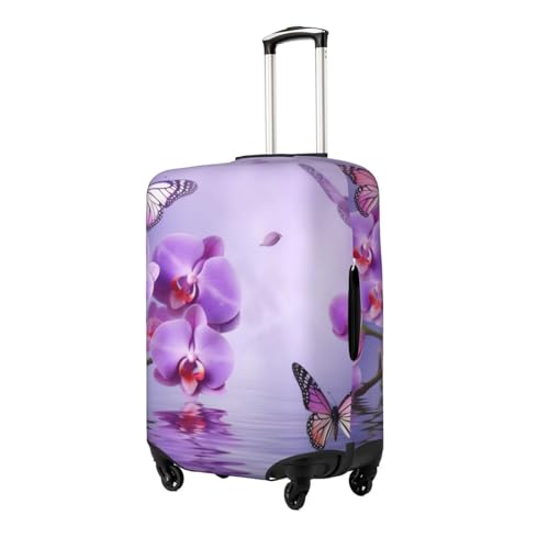 Purple Butterfly Print Luggage Suitcase Covers Elastic Washable Luggage Protector Luggage Covers For Suitcase2
