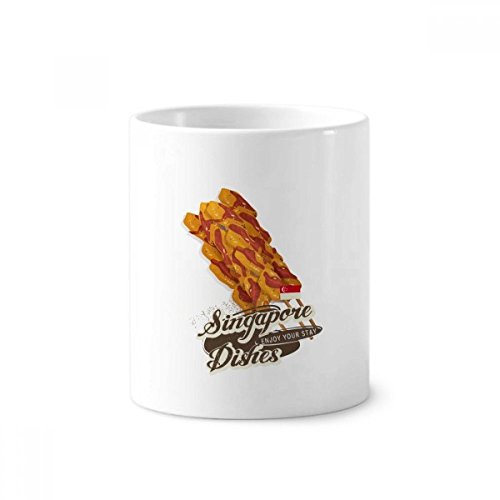 Tasse Satay Singapour céramique blanche idée cadeau originale 350ml hauteur 9.6cm