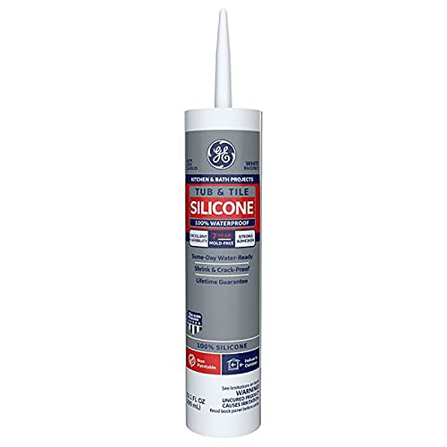 GE Tub & Tile White Silicone 1 Tub and Tile Caulk Sealant 10.1 oz. - Case of: 12;