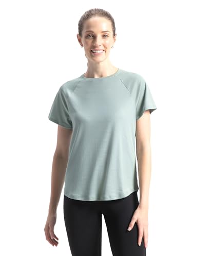 Image of Jockey Women's MW73 Polyester Fabric Relaxed Fit Half Sleeve Breathable Mesh Active Wear T-Shirt