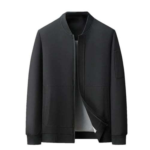 Disimlarl Men Baseball Collar Zipper Jackets Solid Casual Business Coat Dress Social Office Outwear