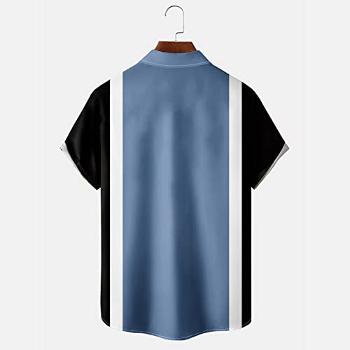 Muscularfit Mens Shirts Button Down Short Sleeve Casual Tshirt Loose Fit Color Block Collar Shirt Hawaiian Summer Beach Shirt4
