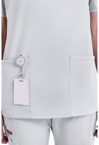 Image of Dickies EDS Signature Scrubs for Women and Scrubs for Men, Unisex One Pocket V-Neck Top in Soft Brushed Poplin 83706