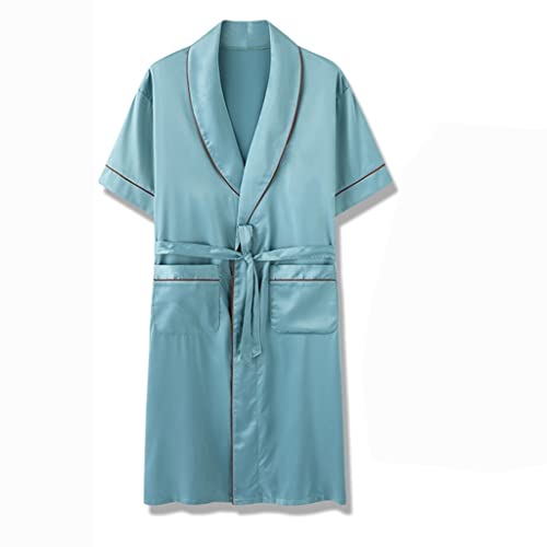 Men's Thin Ice Silk Short-sleeved Shorts Pajamas Bathrobes Home Clothes Men's Two-piece Suit4