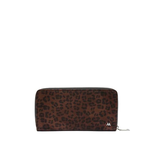 MISAKO Leo Monedero Grande Animal Print Mujer - Leo Marrón 11x21x2cm