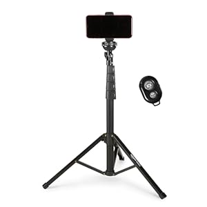 Amazon Basics 64-inch Extendable Tripod for iPhones and Smartphones, Selfie Stick Mode and Phone Tripod Mode, Black