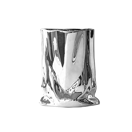 Vaso de Prata Nórdico Vaso de Cerâmica Criativo Arte de Flor Café de Luxo Modelo Decoração de Quarto Moderno Decoração de Casa Idéias para Presentes (Color : Style 2)