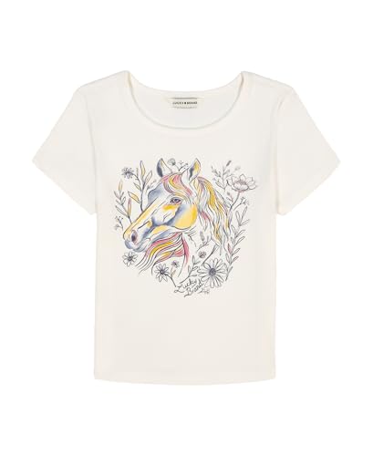 Lucky Brand Girls' Short Sleeve Babydoll T-Shirt, Soft & Comfortable