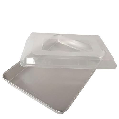Nordic Ware Hi-Side Sheet Cake Baking Pan with Lid Aluminum Alumi...