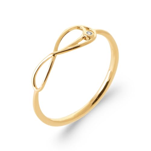 Bague plaqué or 18 carats infini asymétrique zirconium femme tendance